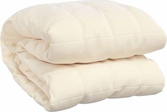 vidaXL Vidaxl - Manta Con Peso Tela Color Crema Claro 200x225 Cm 13 Kg