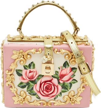 Dolce & Gabbana Borsa mini con dettaglio a fiori - Bianco