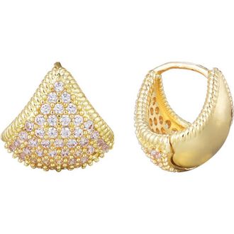 Adornia Cubic Zirconia Purse Hoop Earrings in Gold at Nordstrom Rack