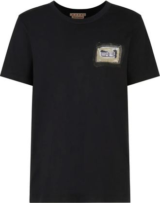 Marni T-shirt con logo - Nero