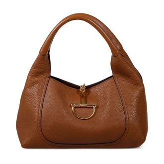 Gucci Tassen, Dames, Bruin, ONE Size, Leer, Soft Horsebit Shoulder Bag