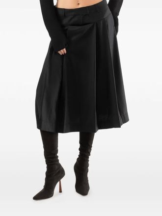 Aya Muse Oenia pleated midi skirt - Zwart