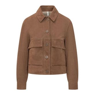 Duno Leather Jackets, female, Brown, Size: XS Short Jacket