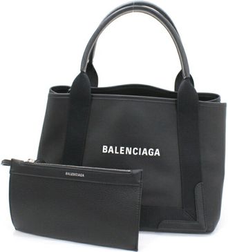 Balenciaga Black Leather Handbag Tote Bag (Pre-Owned)