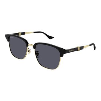 Gucci Clubmaster Zonnebrillen - Heren - Zonnebrillen - Zwart - 55 MM - Leer - Accessoires