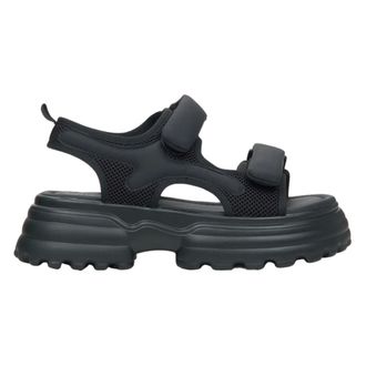Estro & Luminara Sporty Sandals with Thick Sole - female - Estro - Flat Sandals - Black - 4 UK - Shoes