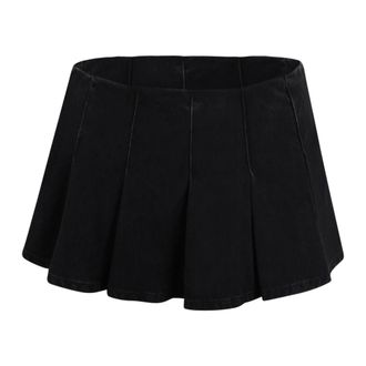 Diesel Denim Skirts, female, Black, Size: W26 De-Rox Skort