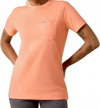 Ariat Rebar Cotton Strong Born Work Tee In Coral
