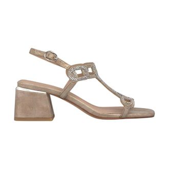 Alma En Pena Sandalo a T con Strass ad Altezza Media - - Shoes - Donna - Giallo - 37 EU