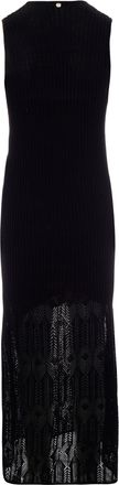 Liu Jo Womens Dress Openwork Knit Black Cotton Evening Suits