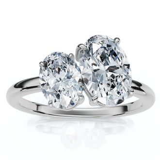 Pompeii3 1 1/2Ct Oval Toi et Moi Diamond Ring 14k Gold or Pt Lab Grown