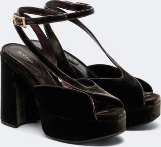 Etro Velvet platform sandals