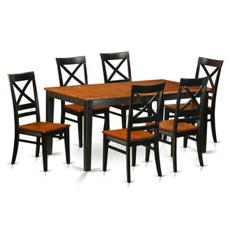 East West Furniture 7 PC set-Dining Table and 6 Dining Chairs