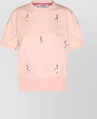 Thom Browne crewneck knitwear embroidered design