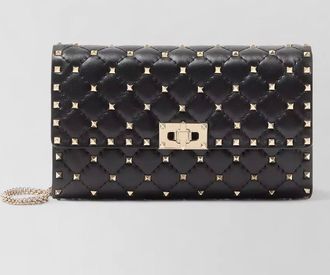 Valentino Garavani rockstud spike leather crossbody clutch bag