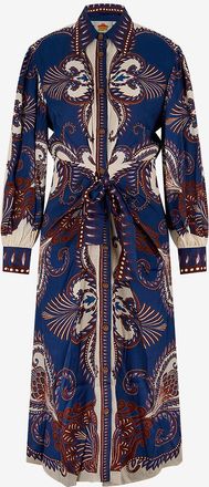 Farm Rio Midi-Satinkleid mit Puff&auml;rmeln Arabesque