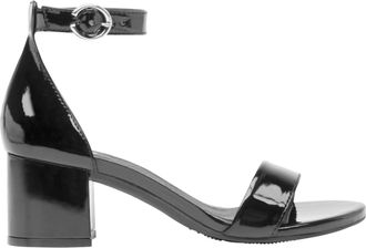 Flexi Leather Ankle Strap Dress Sandals In Black