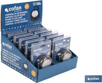 cofan Expositor 12 Uds Linterna 24 Led Iman/gancho