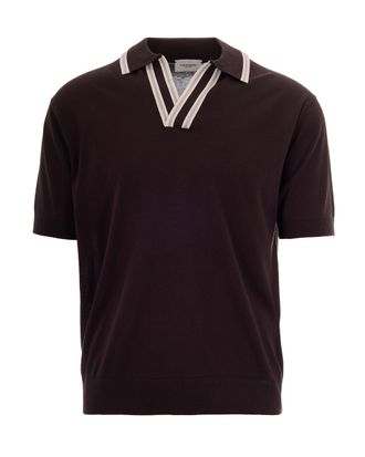 Paolo Pecora Paolo Pecora Brown Silk Polo