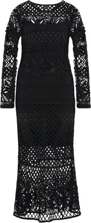 Pinko Pinko Womens Openwork-knit Long Dress - Black viscose - Size Medium