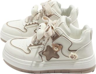 Generic Star Shoes Chunky Sneakers for Women Cute Sneakers 2025 New Y2K Aesthetic Cute Big Toe Anti-Slip Comfort White