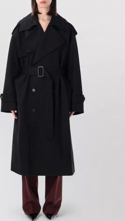 Frankie Shop dursey wool trench coat relaxed fit