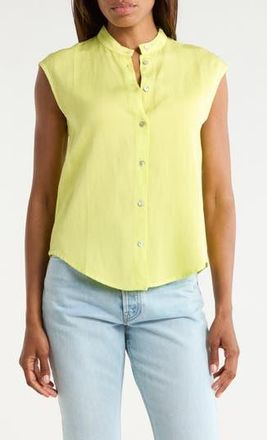 FRNCH Athea Sleeveless Button-Up Top in Citron Vert at Nordstrom Rack, Size X-Small