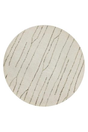 Wecon Home Alfombra redonda de pura lana tejida a mano crema 200 cm