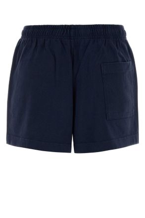 Sporty & Rich Womens Navy Blue Cotton Shorts Darknavy Exterior