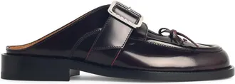 Marni Burgundy Leather Sabots