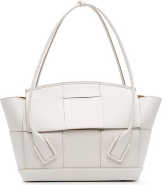 Bottega Veneta Pre-owned Womens Arco Tote Woven - Light Grey Leather - One Size