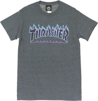 Thrasher Flame Tee Heren T-shirt - Heren - T-shirts - Grijs - XL - Katoen - Tops