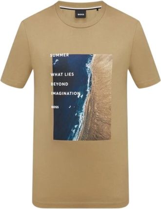 HUGO BOSS Tiburt 388 T-Shirt - Heren - T-shirts - Bruin - M - Katoen - Tops