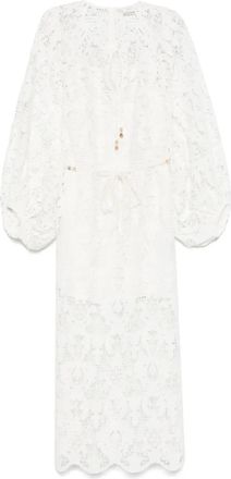 Zimmermann Abito midi Coco Lace - Bianco