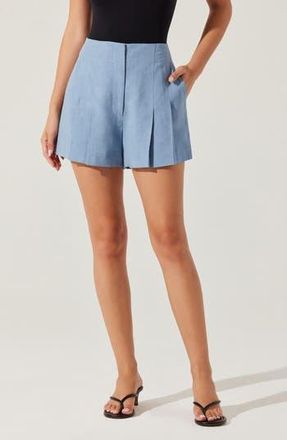ASTR the Label Artice Pleated Shorts in Blue at Nordstrom Rack, Size Medium