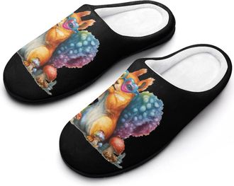 Generic Squirrel Mushrooms Men Slippers Funny House Shoes Cotton Slipper for Indoor Outdoor