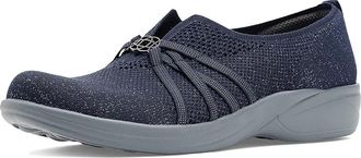 Life Stride Niche Knit Skimmers Womens Flat Shoes Navy Blazer Knit Fabric : 5.5 M (B), Polyester