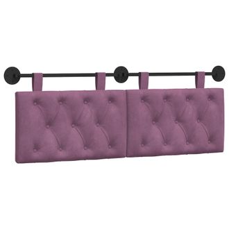 vidaXL Cabecero Colgante Con Luz Led Morado Terciopelo Vidaxl