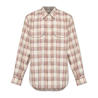 Dsquared2 Geruite blouse met lurex draad - Heren - Casual Overhemden - Beige - 2XL - Overhemden