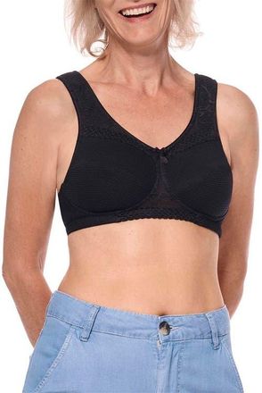 Amoena Leslie Wire-Free Bra in Black at Nordstrom, Size 48Ddd