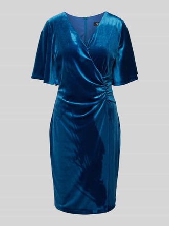 Paradi Knielanges Cocktailkleid in Wickel-Optik in Petrol, Gr&ouml;&szlig;e 34