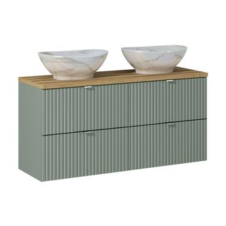 Petits Meubles Mueble lavabo 4 cajones estratificado Verde marr&oacute;n