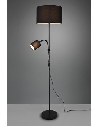 Trio Leuchten Owen L&aacute;mpara De Pie 1xe27+punto Negro Y Pantalla Tela L36 Cm Trio Lighting