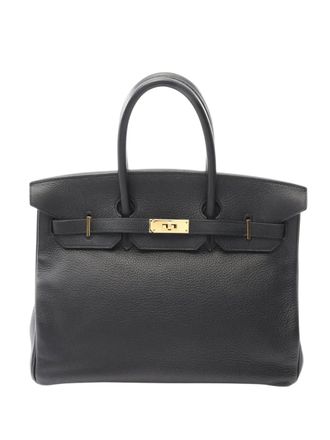 Herm&egrave;s 2003 Taurillon Clemence Birkin Retourne 35 handbag - Zwart