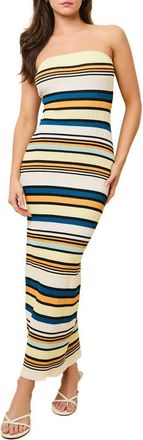 Solid & Striped The Caroline Strapless Maxi Dress in Variegated Stripe at Nordstrom, Size X-Small