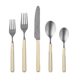 Mepra Fantasia Pewter Flatware Set - 5 Pieces in Sesame at Nordstrom