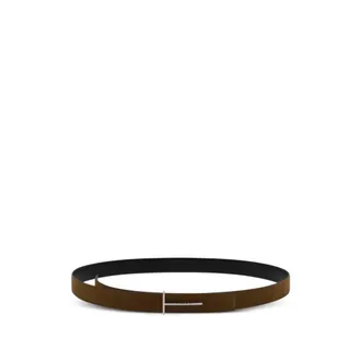 Tom Ford Belts, male, Brown, Size: 110 CM Slim T Reversible Belt