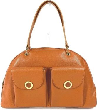 Bulgari Tweedehands leren schoudertassen - Dames - Vintage Handtas - Bruin - ONE Size - Leer - Vintage