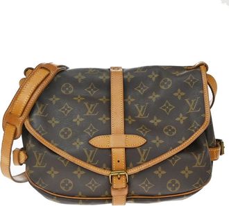 Louis Vuitton Saumur Monogram Canvas Brown Canvas Handbag (Pre-Owned)