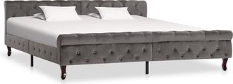 vidaXL Vidaxl - Estructura De Cama Sin Colch&oacute;n Terciopelo Gris 200x200 Cm